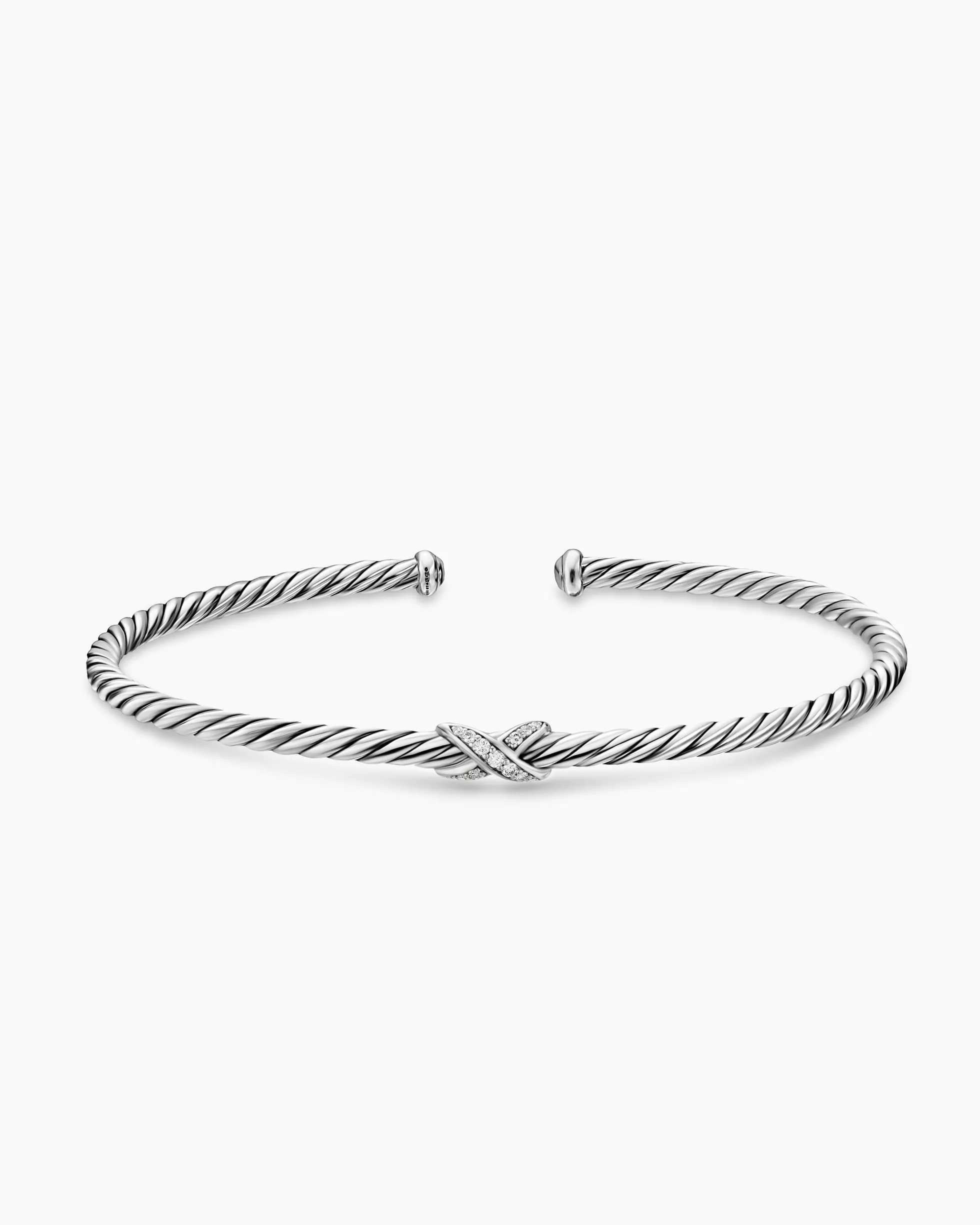 Micro Cable Flex® X Bracelet Sterling Silver with Diamonds, 2.6mm