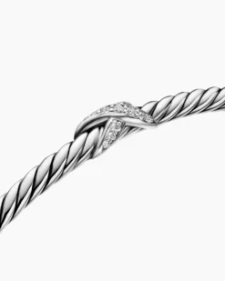 Micro Cable Flex® X Bracelet Sterling Silver with Diamonds, 2.6mm