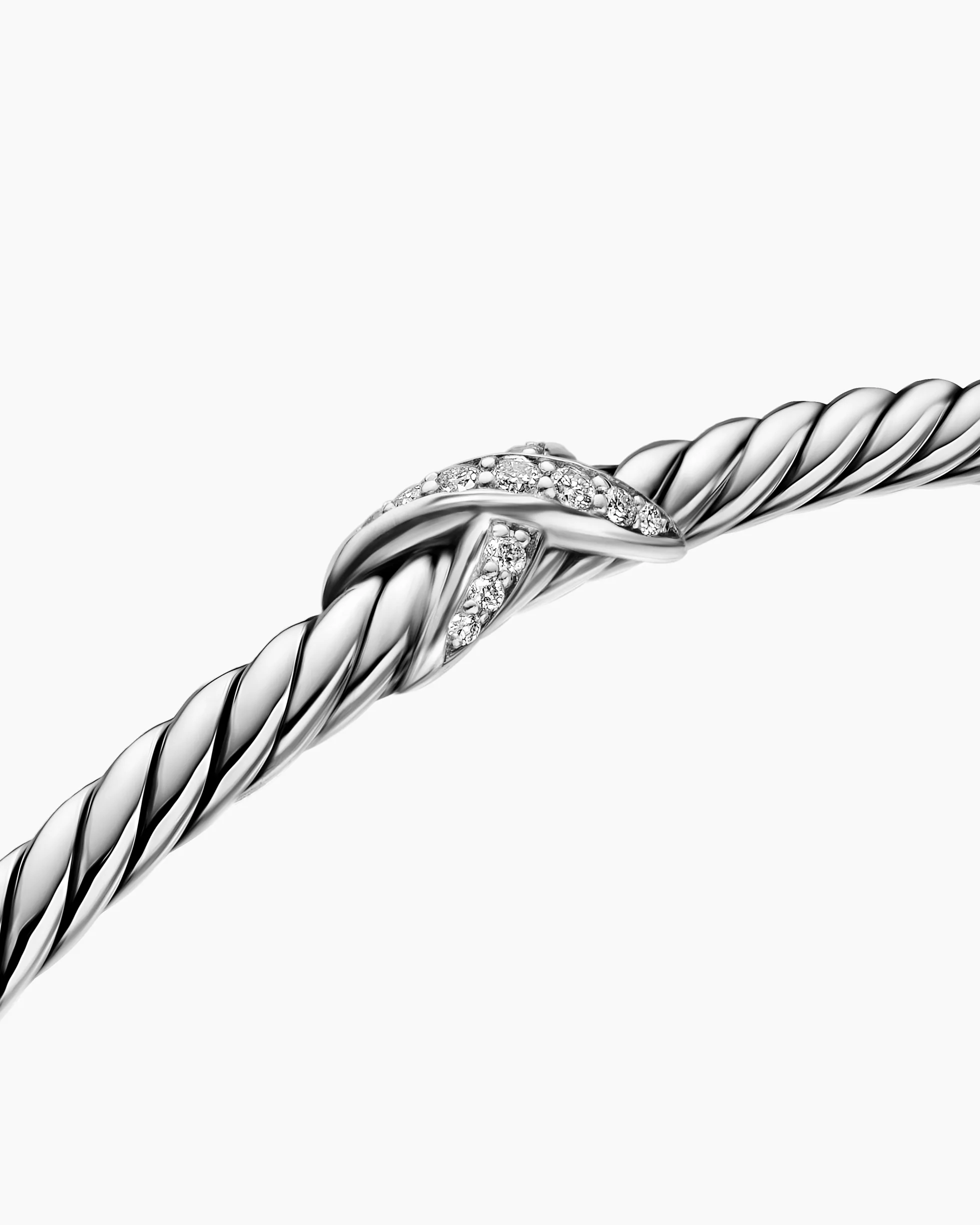 Micro Cable Flex® X Bracelet Sterling Silver with Diamonds, 2.6mm
