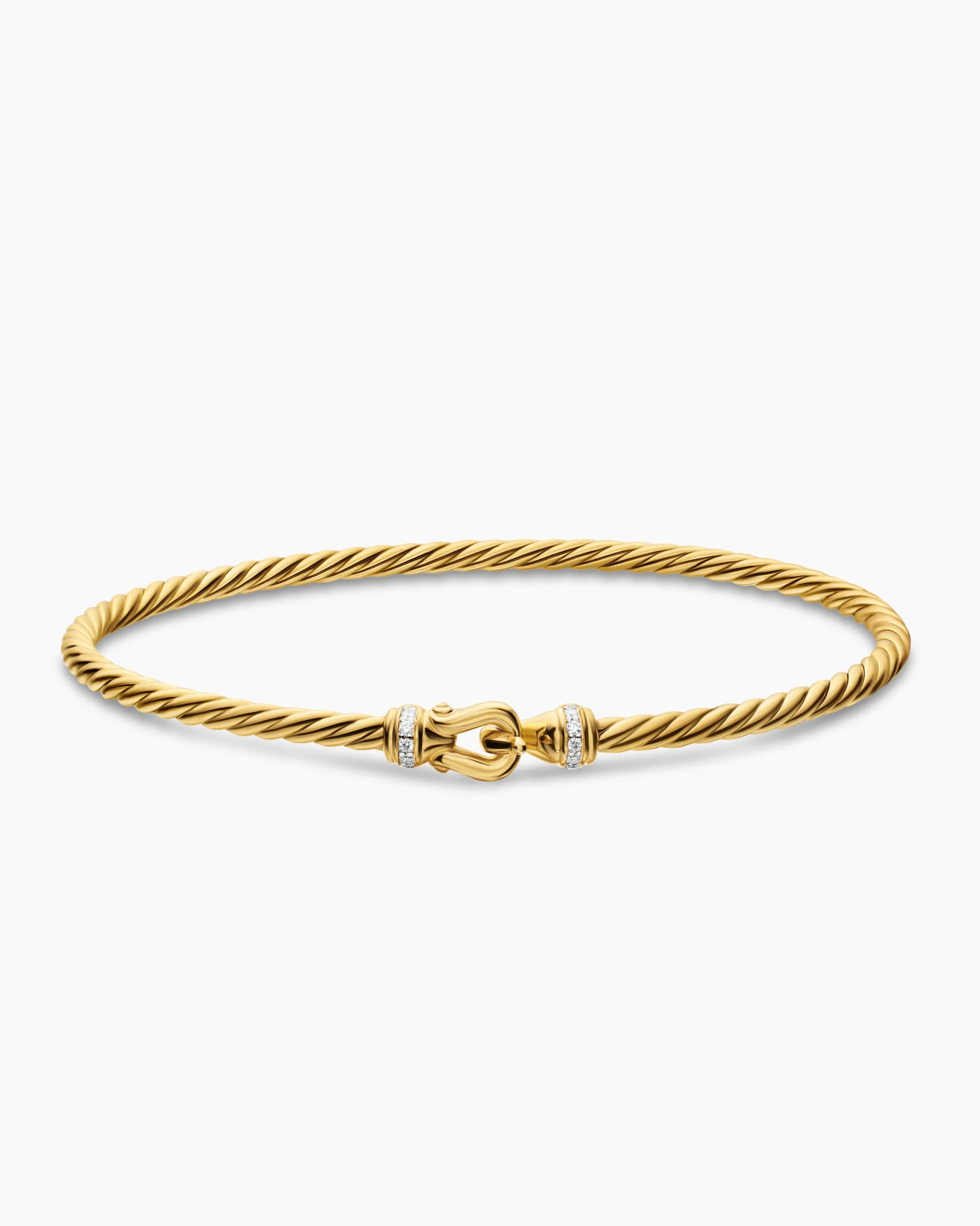 Micro Cablespira® Flex Buckle Bracelet 18K Yellow Gold with Diamonds, 2.6mm