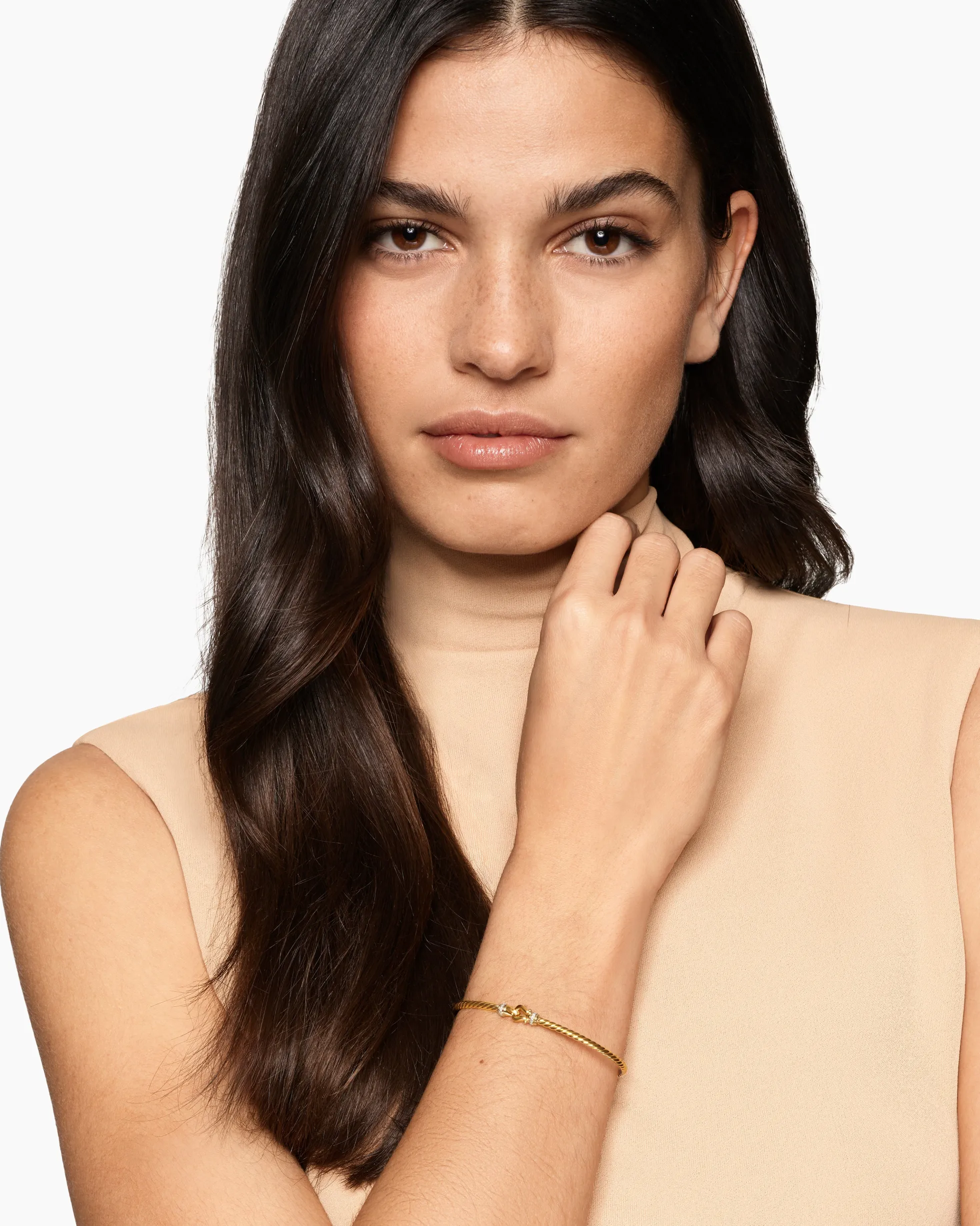 Micro Cablespira® Flex Buckle Bracelet 18K Yellow Gold with Diamonds, 2.6mm