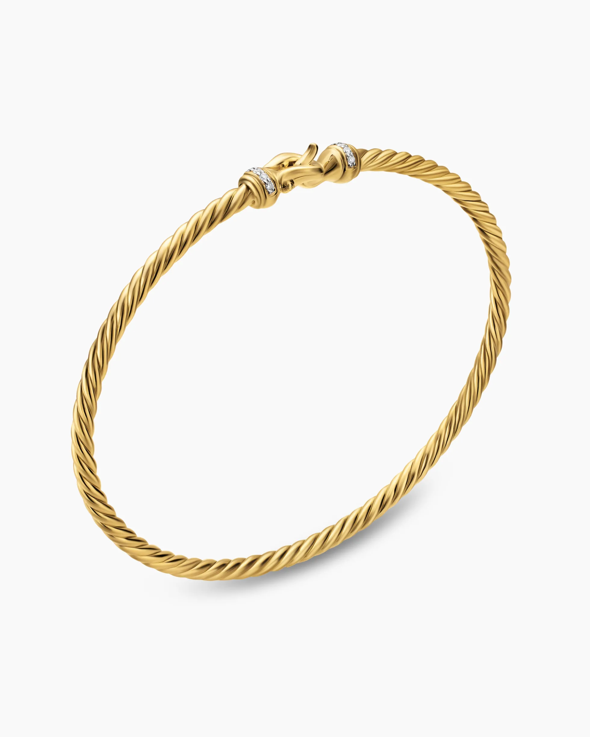 Micro Cablespira® Flex Buckle Bracelet 18K Yellow Gold with Diamonds, 2.6mm