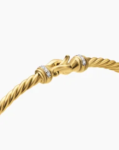 Micro Cablespira® Flex Buckle Bracelet 18K Yellow Gold with Diamonds, 2.6mm