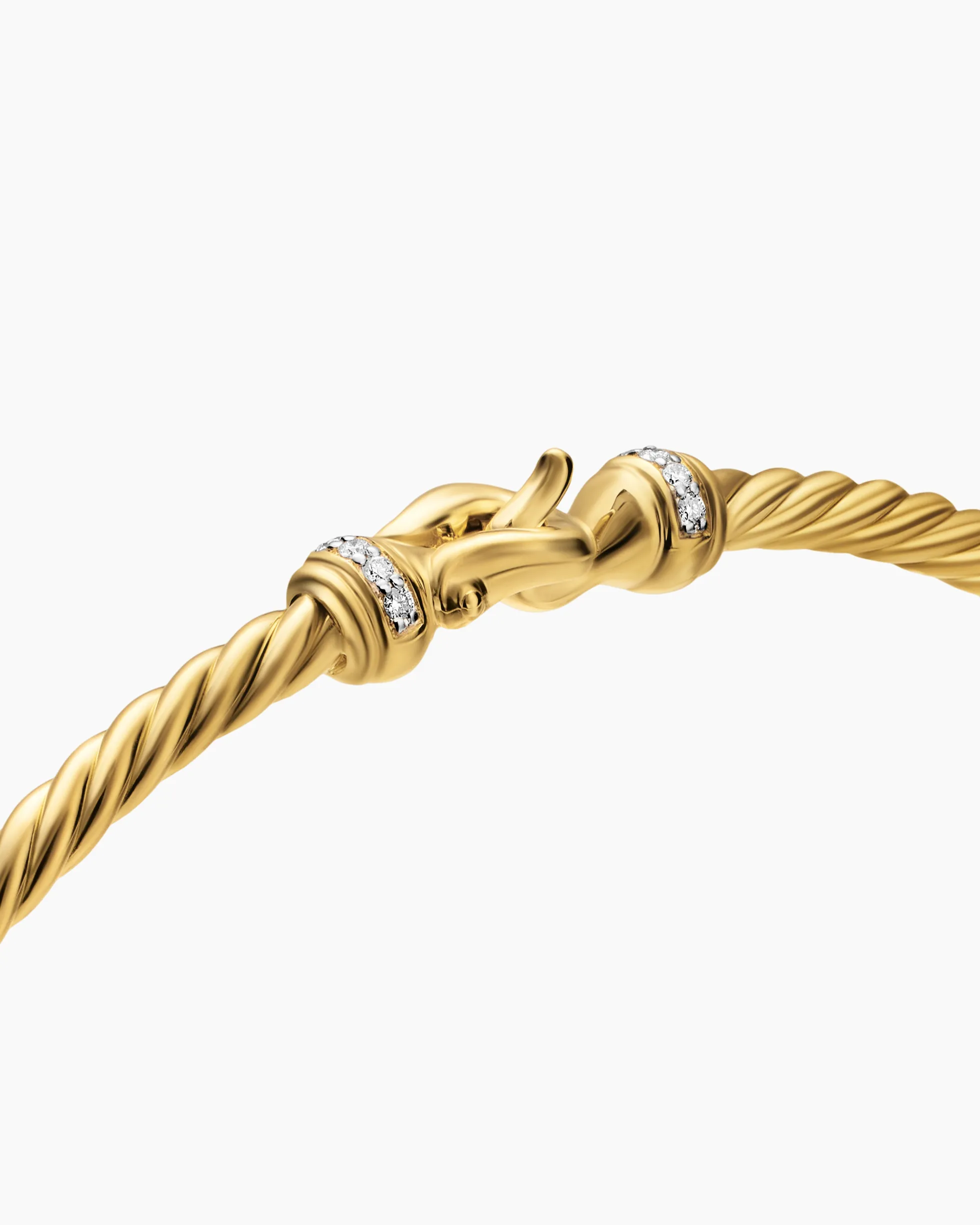 Micro Cablespira® Flex Buckle Bracelet 18K Yellow Gold with Diamonds, 2.6mm