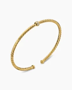 Micro Cablespira® Flex Center Station Bracelet 18K Yellow Gold, 2.6mm