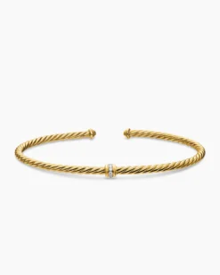 Micro Cablespira® Flex Center Station Bracelet 18K Yellow Gold, 2.6mm