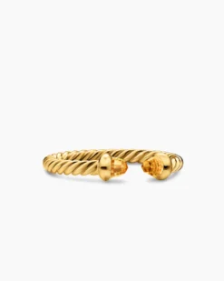 Micro Cablespira® Flex Open Ring 18K Yellow Gold with Citrine, 2.5mm