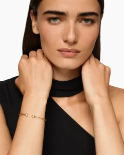 Micro Cablespira® Flex Pear Bracelet 18K Yellow Gold with Diamonds, 2.6mm