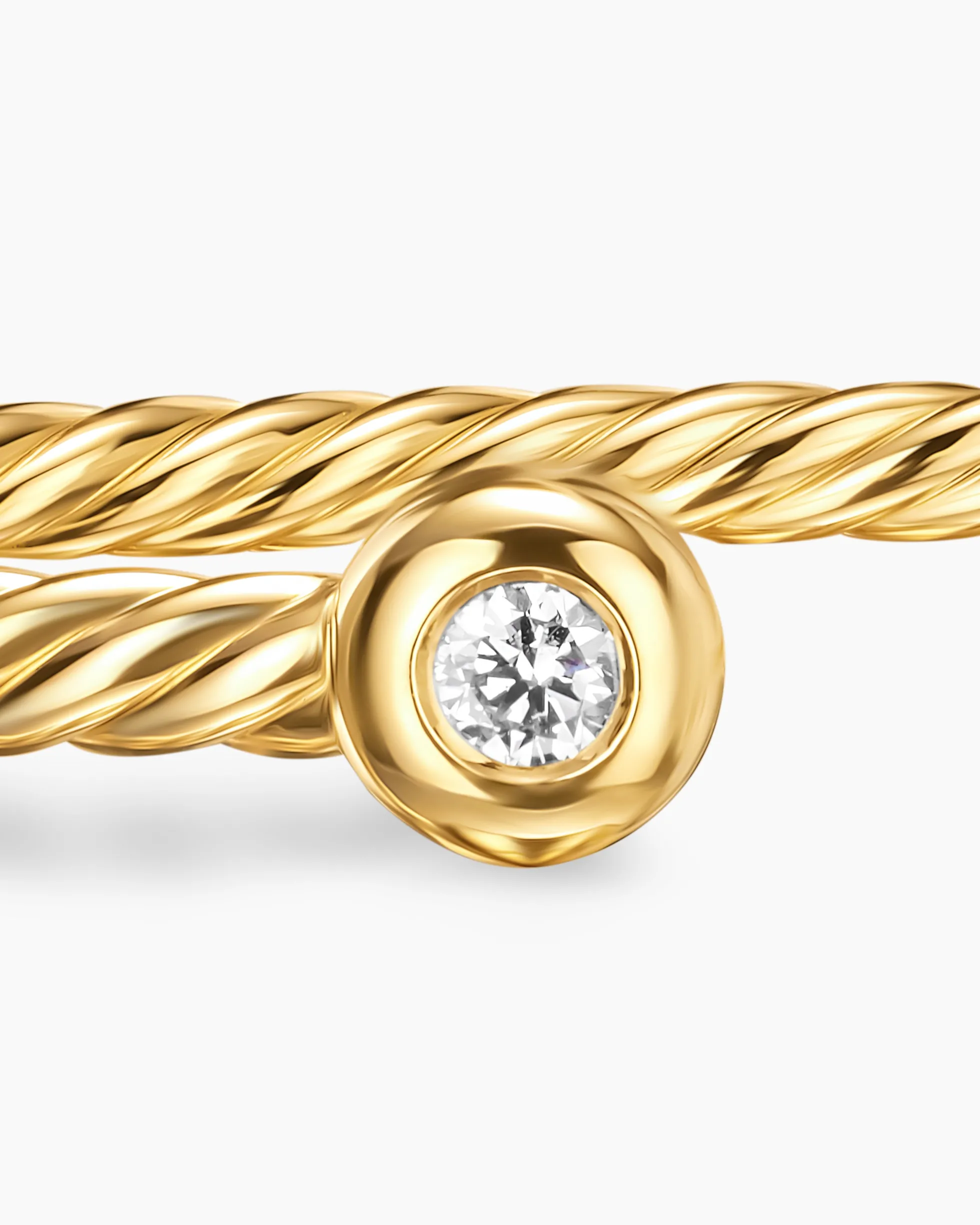 Micro Cablespira® Flex Round Bracelet 18K Yellow Gold with Diamonds, 2.6mm