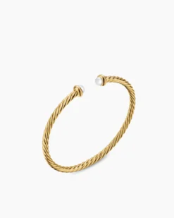 Micro Cablespira® Flex Teen Bracelet 18K Yellow Gold with Pearls, 2.6mm