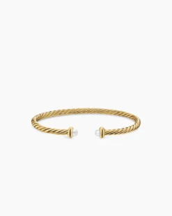 Micro Cablespira® Flex Teen Bracelet 18K Yellow Gold with Pearls, 2.6mm