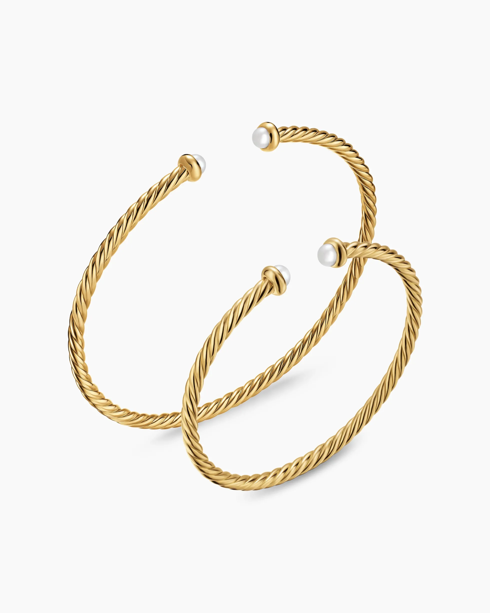 Micro Cablespira® Flex Teen Bracelet 18K Yellow Gold with Pearls, 2.6mm