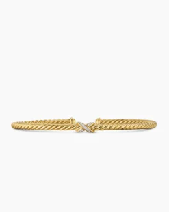 Micro Cablespira® Flex X Bracelet 18K Yellow Gold with Diamonds, 2.6mm