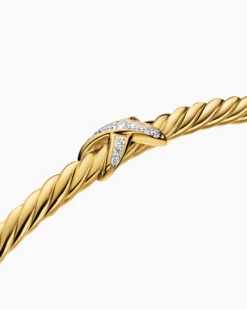 Micro Cablespira® Flex X Bracelet 18K Yellow Gold with Diamonds, 2.6mm