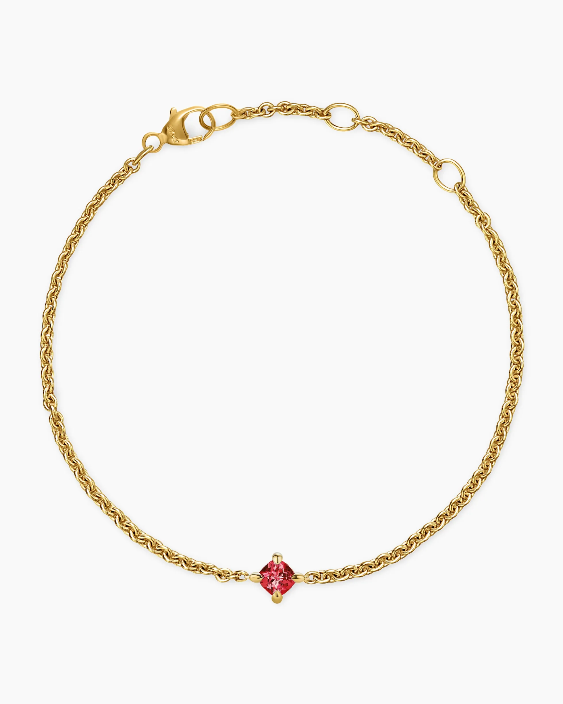 Micro Chatelaine® Chain Bracelet 18K Yellow Gold with Garnet, 4mm