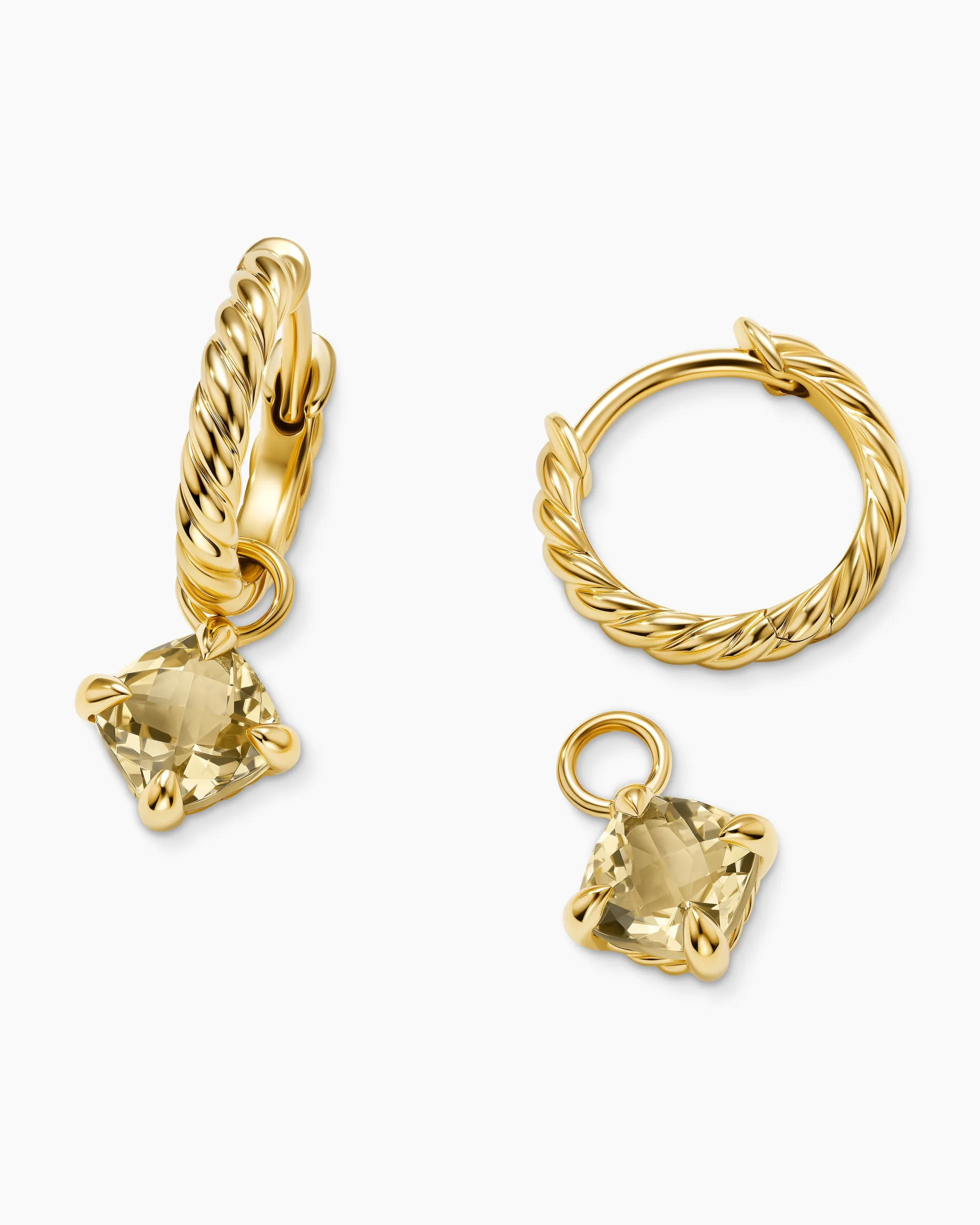 Micro Chatelaine® Drop Earrings 18K Yellow Gold with Champagne Citrine, 5mm