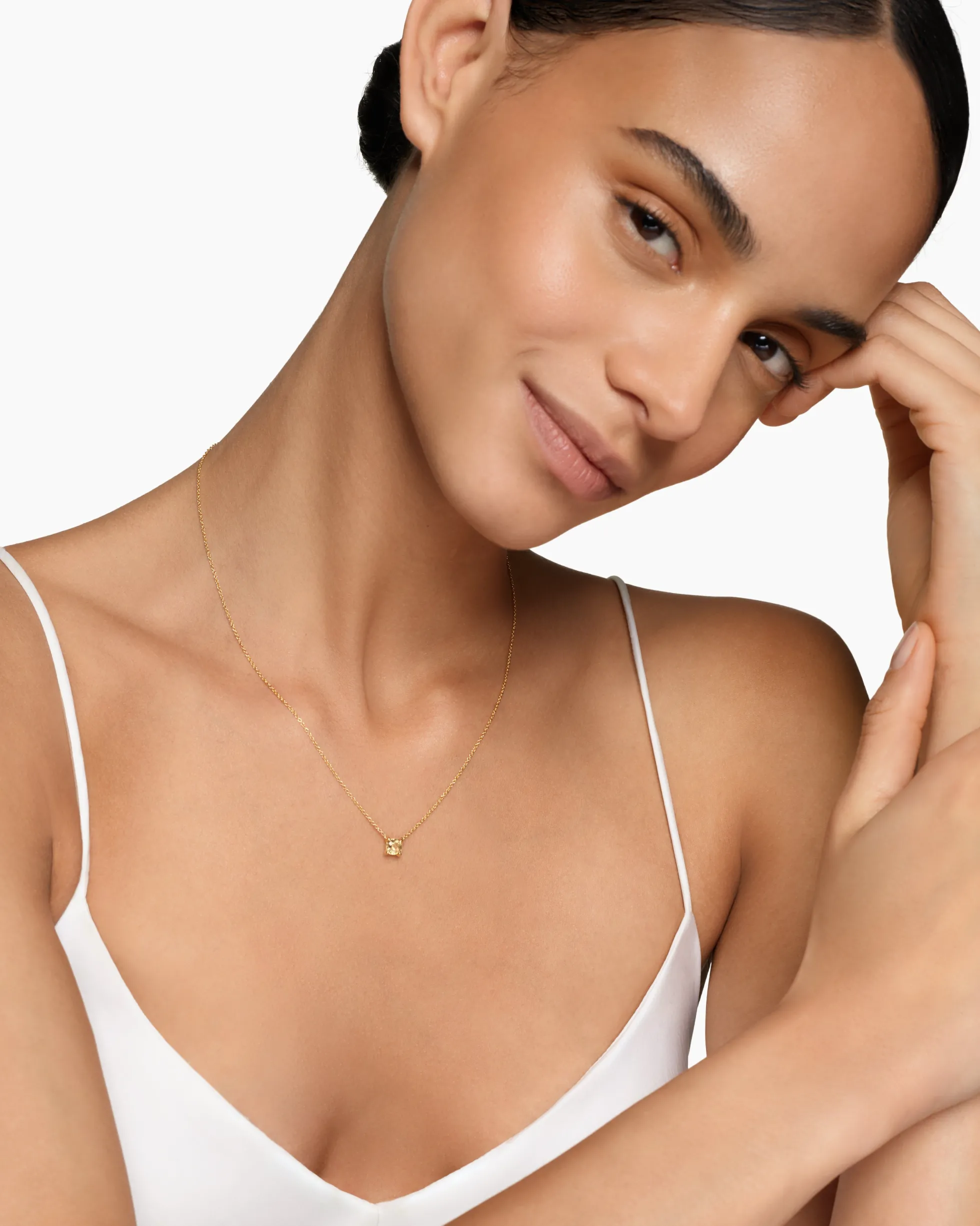 Micro Chatelaine® Pendant Necklace 18K Yellow Gold with Champagne Citrine, 5mm