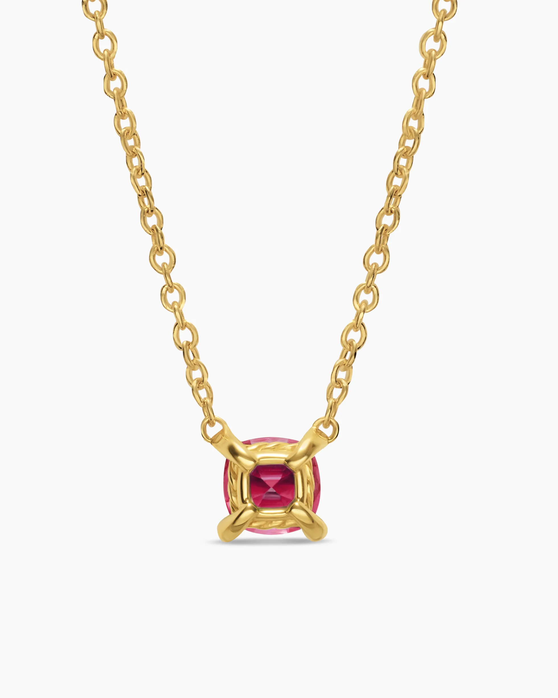 Micro Chatelaine® Pendant Necklace 18K Yellow Gold with Ruby, 4mm