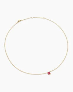 Micro Chatelaine® Pendant Necklace 18K Yellow Gold with Ruby, 4mm