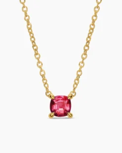 Micro Chatelaine® Pendant Necklace 18K Yellow Gold with Ruby, 4mm