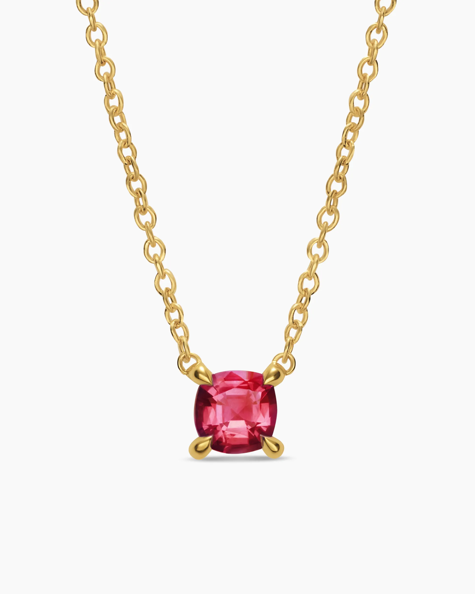 Micro Chatelaine® Pendant Necklace 18K Yellow Gold with Ruby, 4mm