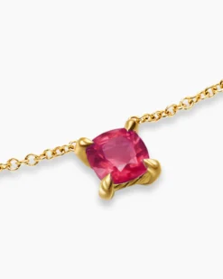 Micro Chatelaine® Pendant Necklace 18K Yellow Gold with Ruby, 4mm