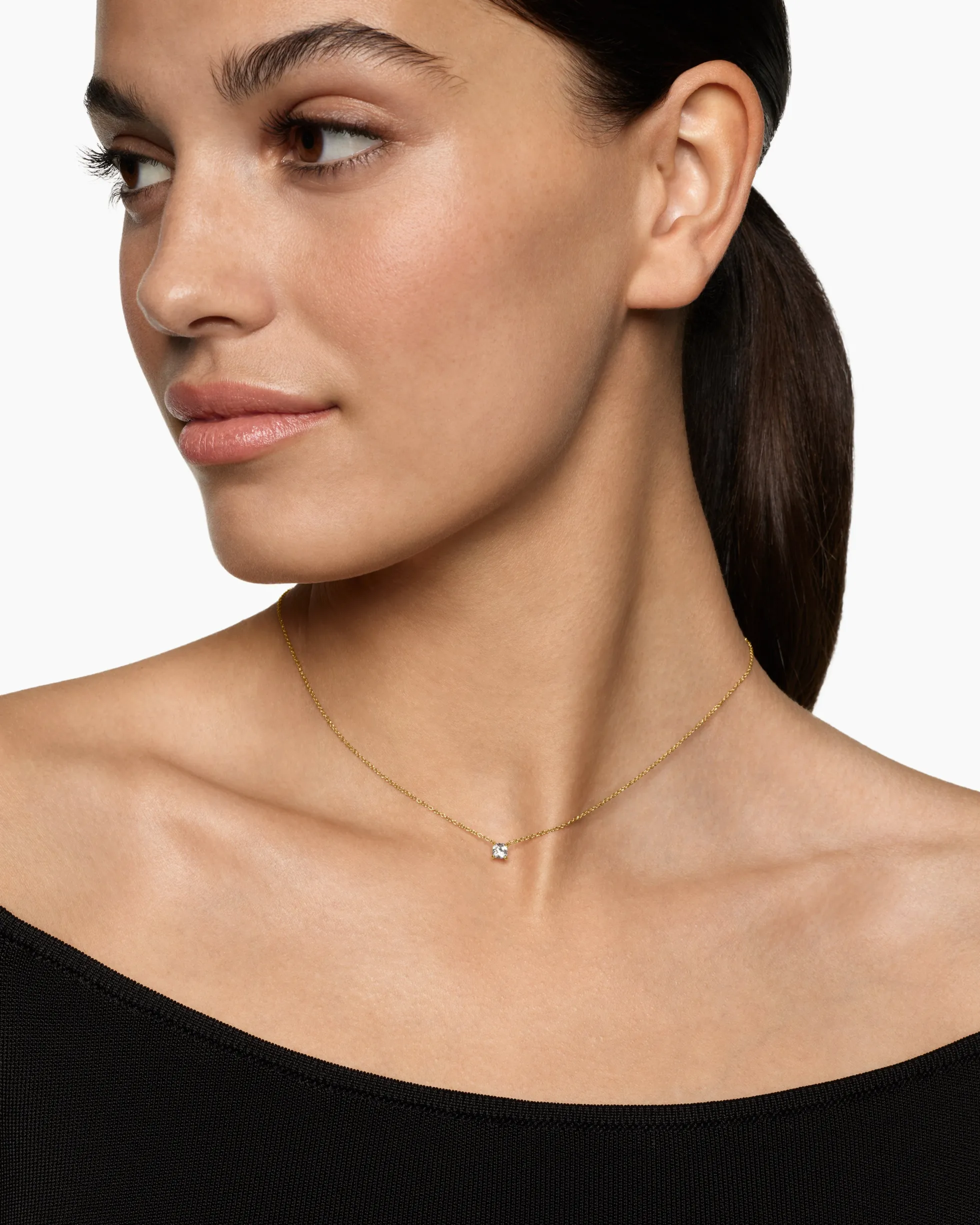 Micro Chatelaine® Pendant Necklace 18K Yellow Gold with Diamond, 4mm
