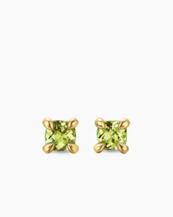 Micro Chatelaine® Stud Earrings 18K Yellow Gold with Peridot, 4.8mm