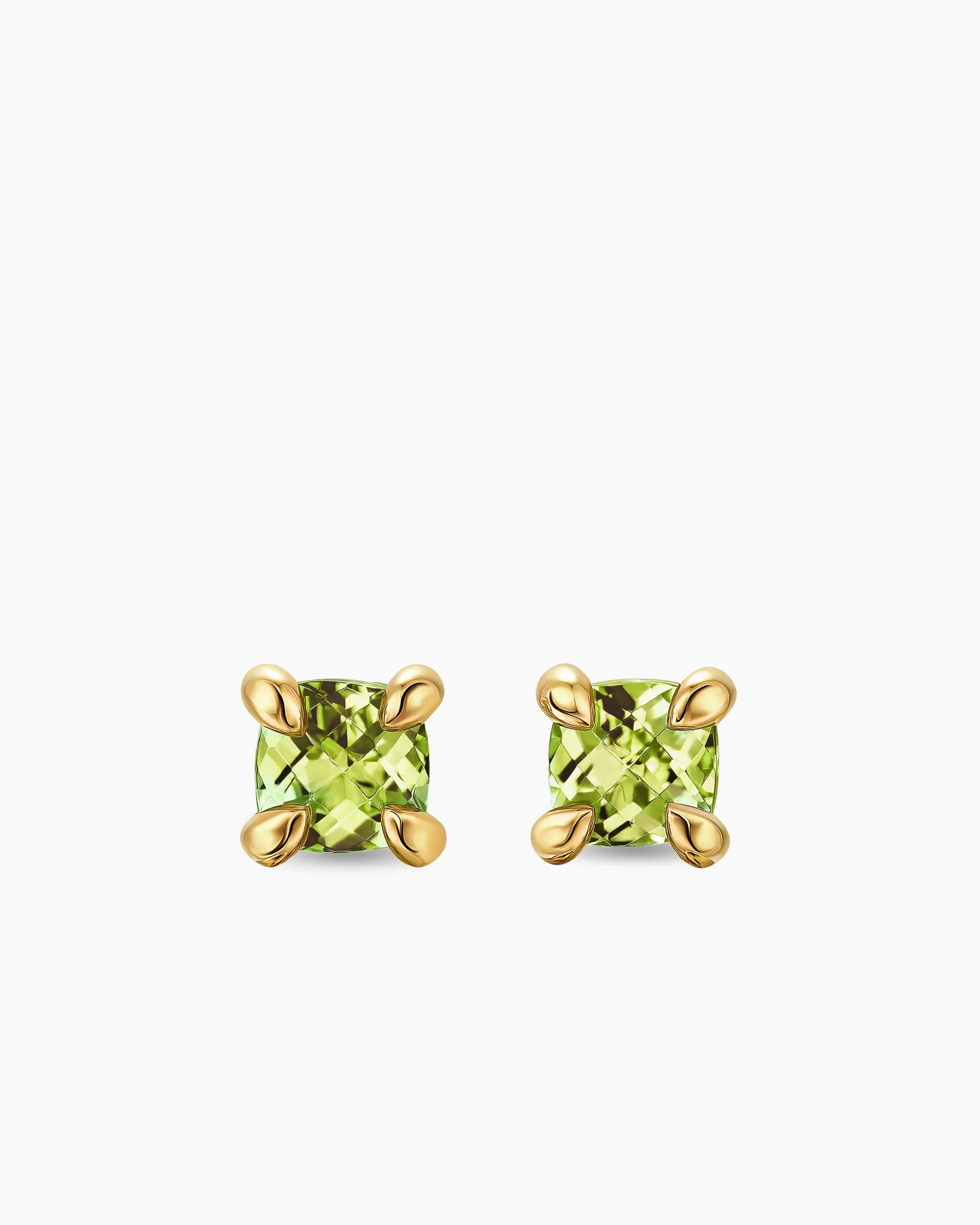 Micro Chatelaine® Stud Earrings 18K Yellow Gold with Peridot, 4.8mm