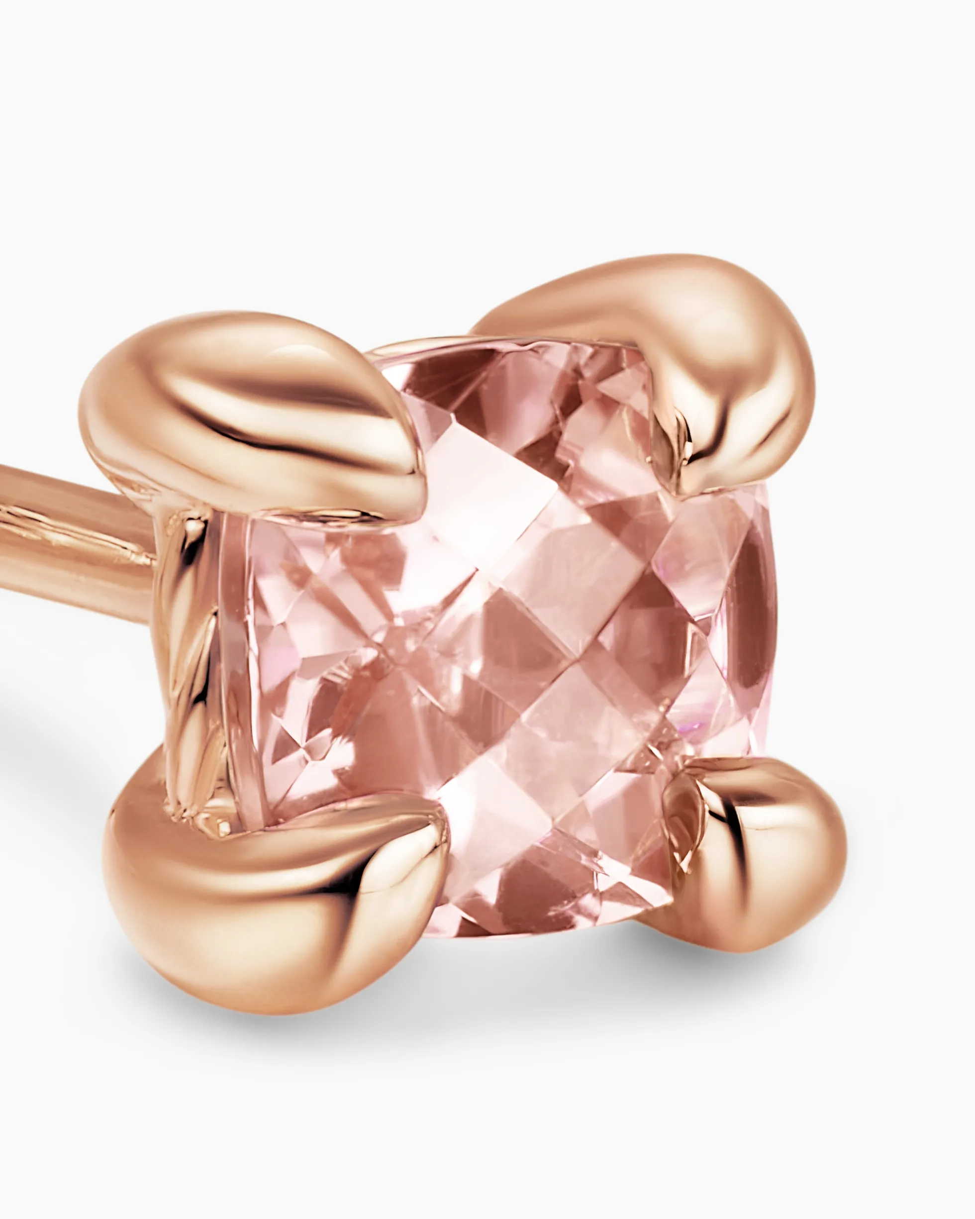 Micro Chatelaine® Stud Earrings 18K Rose Gold with Morganite, 4.8mm
