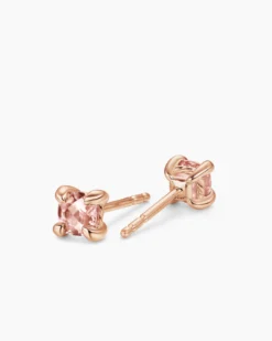 Micro Chatelaine® Stud Earrings 18K Rose Gold with Morganite, 4.8mm