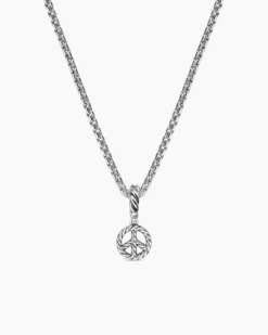 Micro Pavé Peace Sign Amulet Sterling Silver with Diamonds, 7.6mm