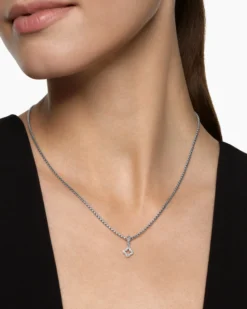 Micro Pavé Quatrefoil Amulet Sterling Silver with Diamonds, 7.4mm