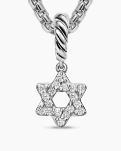 Micro Pavé Star of David Amulet Sterling Silver with Diamonds, 7.4mm
