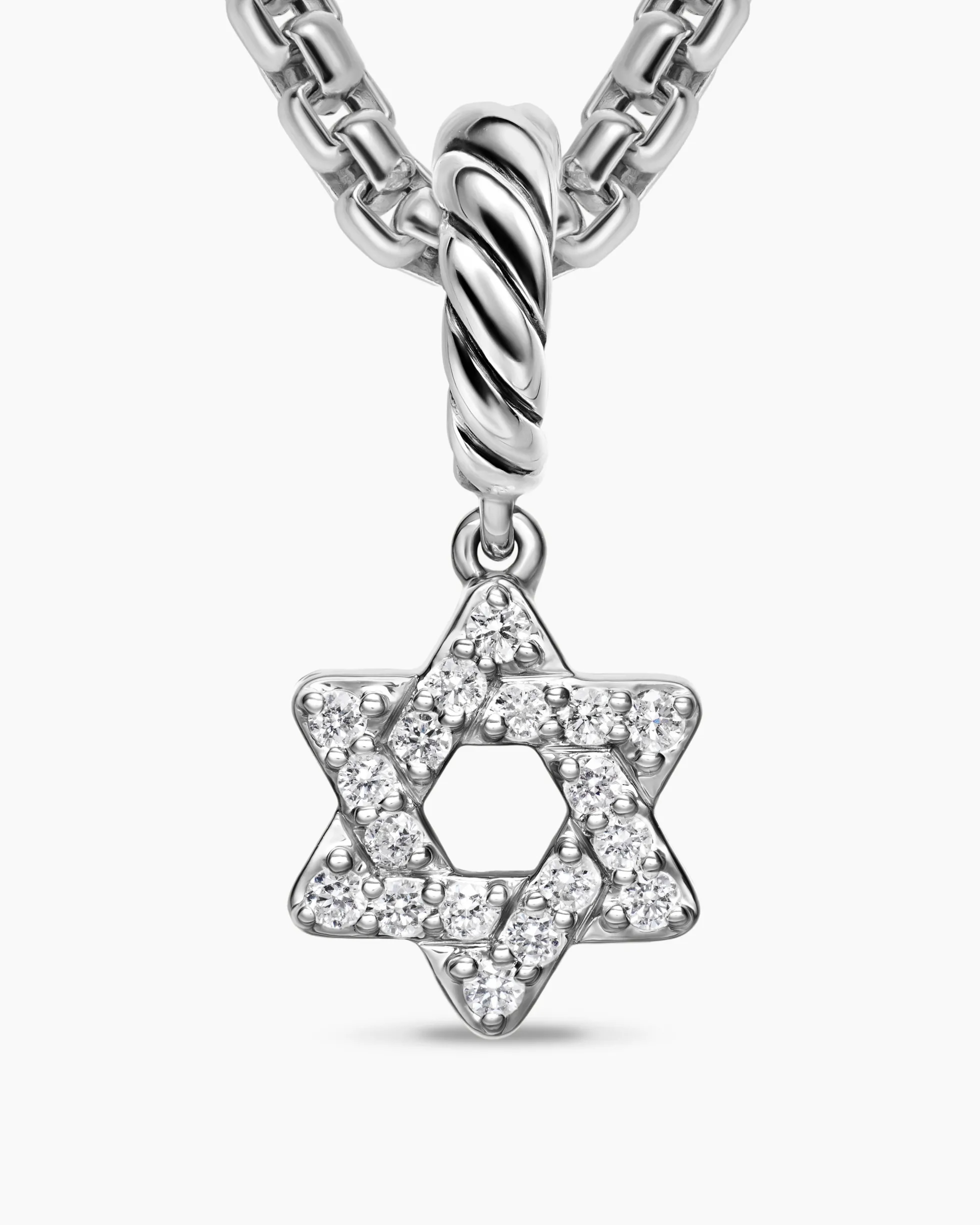 Micro Pavé Star of David Amulet Sterling Silver with Diamonds, 7.4mm
