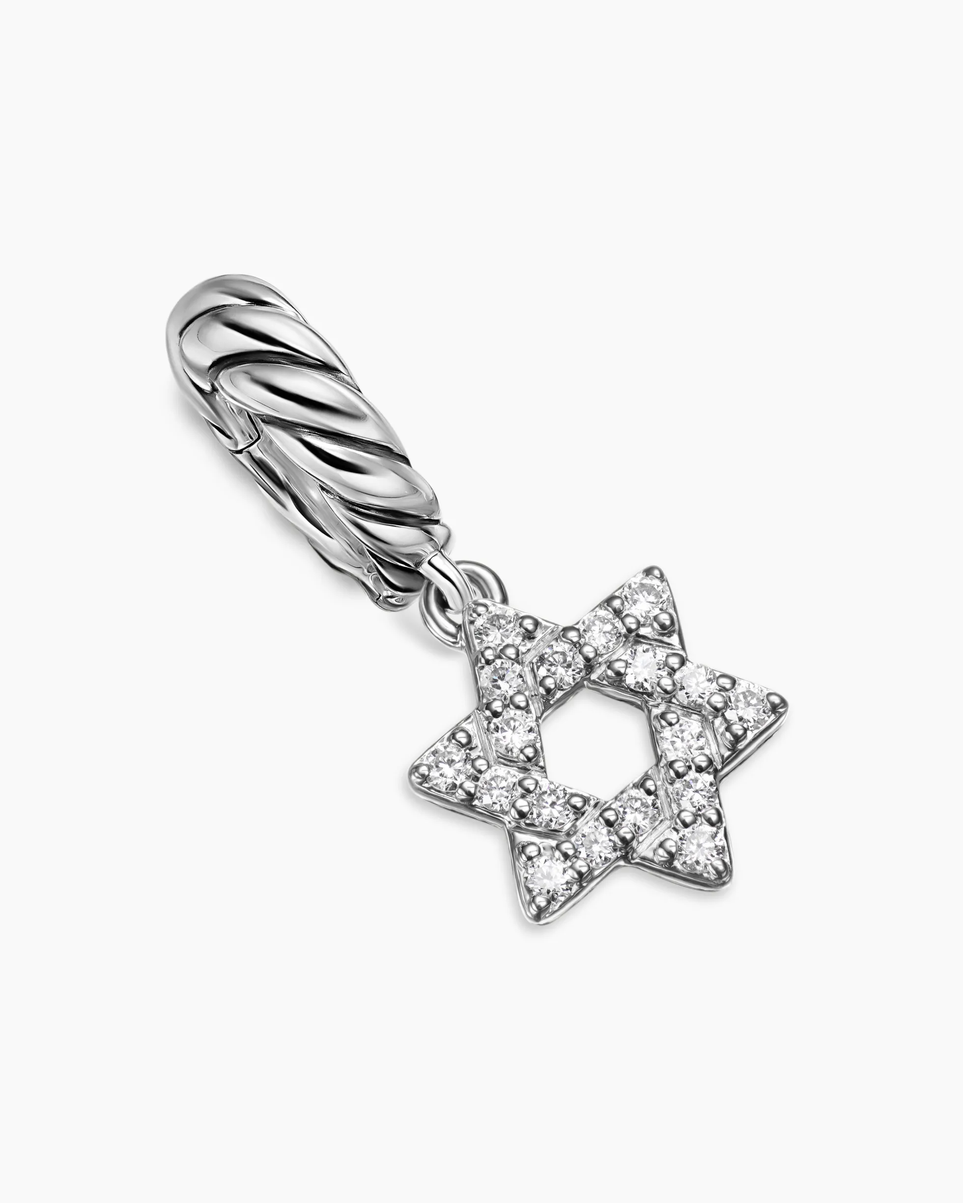 Micro Pavé Star of David Amulet Sterling Silver with Diamonds, 7.4mm
