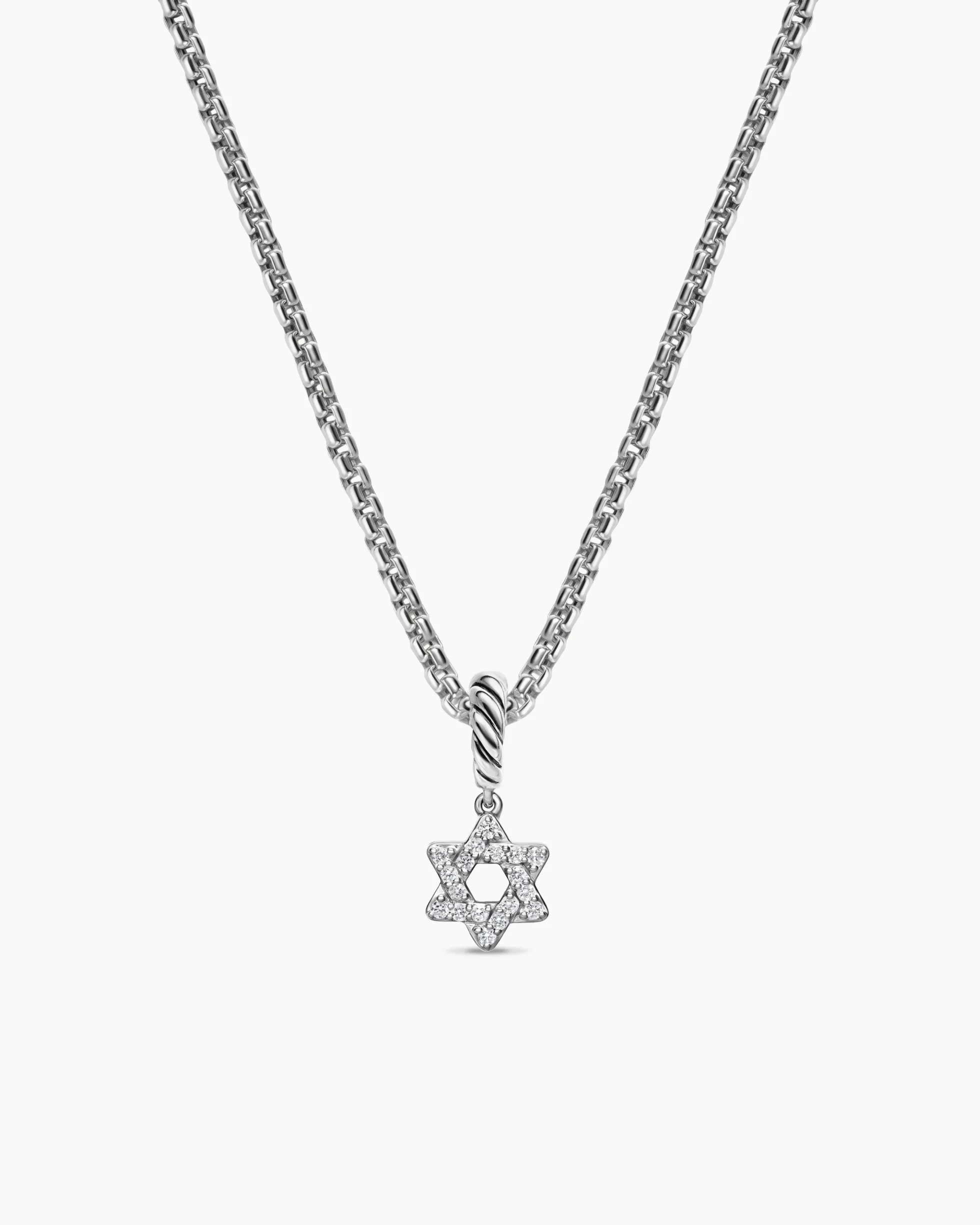 Micro Pavé Star of David Amulet Sterling Silver with Diamonds, 7.4mm