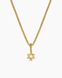 Micro Pavé Star of David Amulet 18K Yellow Gold with Diamonds, 7.4mm