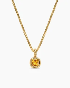 Mini Cushion Cut Amulet 18K Yellow Gold with Citrine, 5.5mm