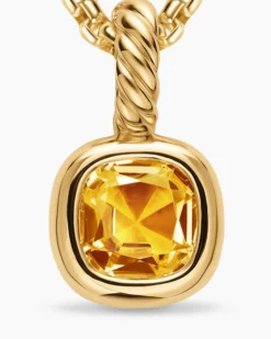 Mini Cushion Cut Amulet 18K Yellow Gold with Citrine, 5.5mm