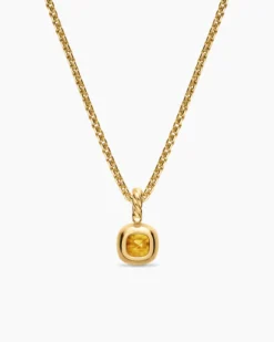 Mini Cushion Cut Amulet 18K Yellow Gold with Citrine, 5.5mm