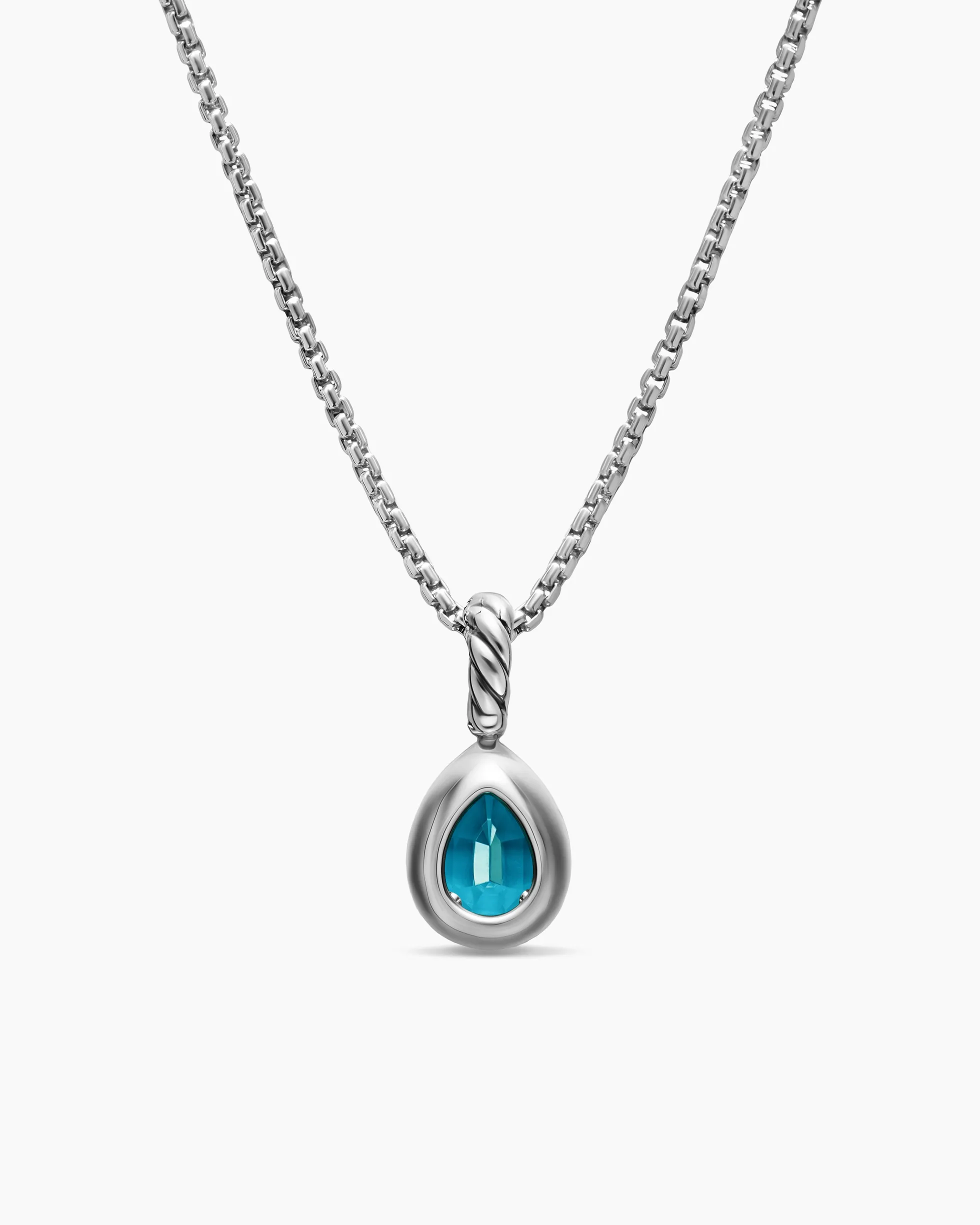 Mini Pear Cut Amulet Sterling Silver with 14K Yellow Gold and Hampton Blue Topaz, 11mm