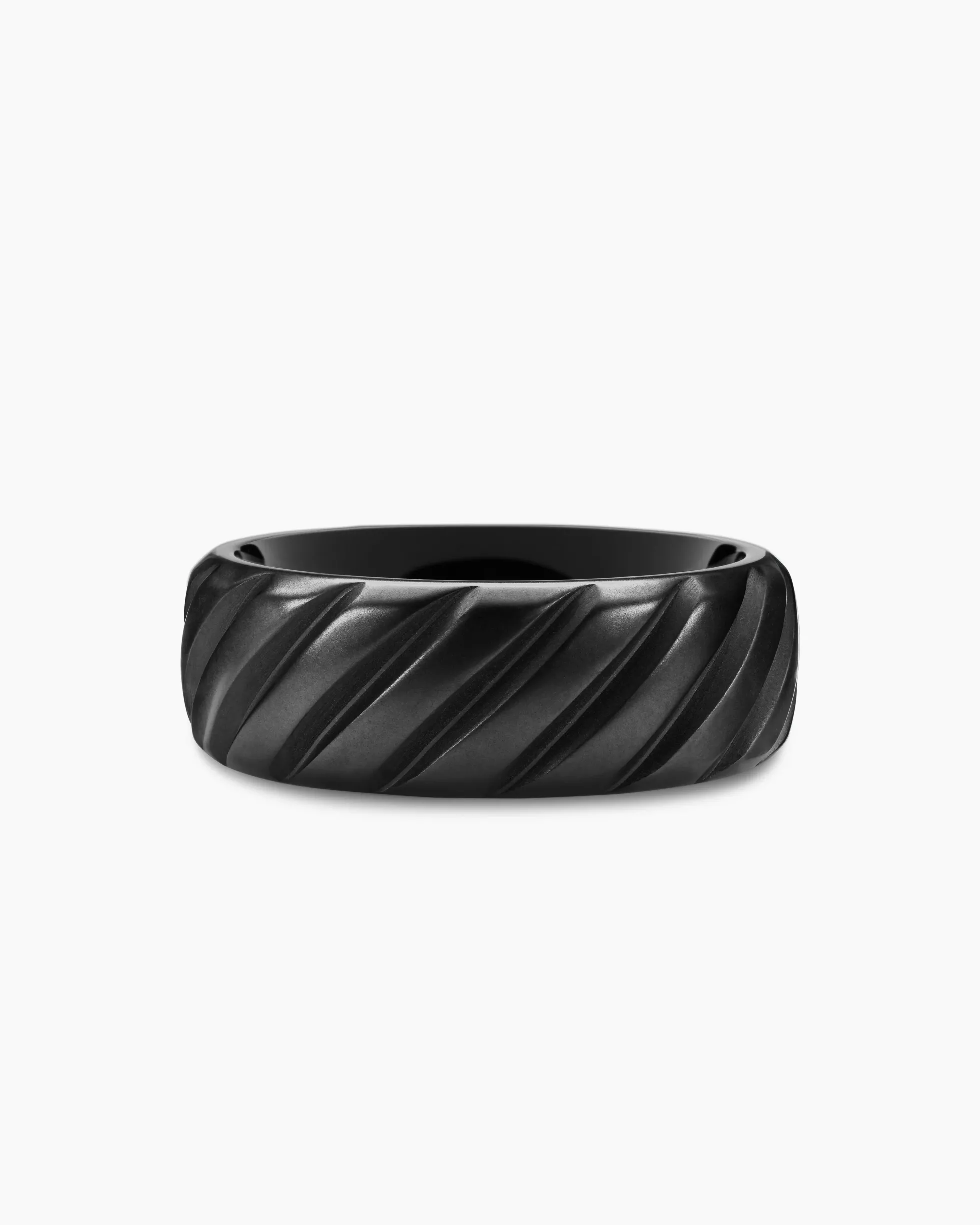 Modern Cable Band Ring Black Titanium, 9mm