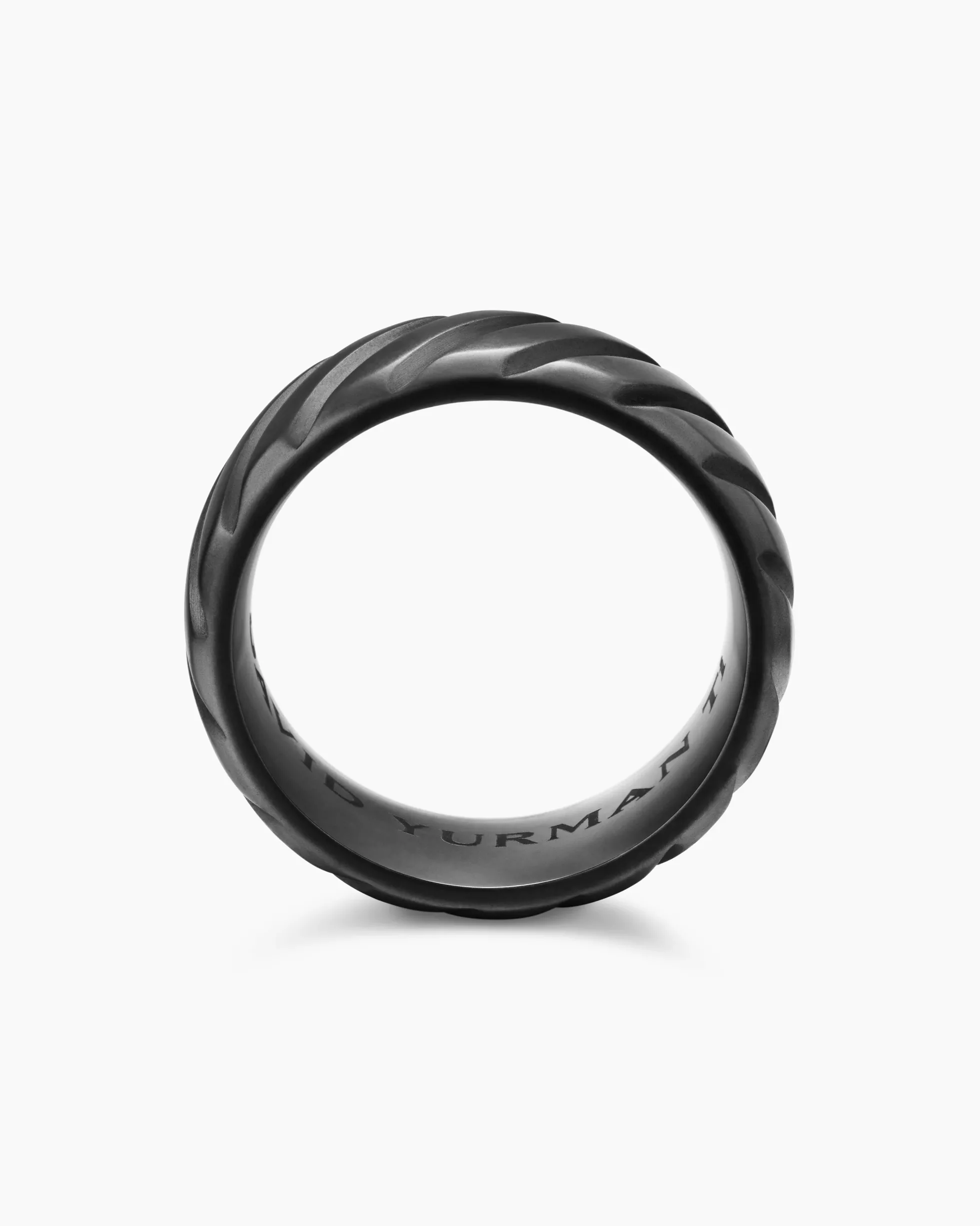 Modern Cable Band Ring Black Titanium, 9mm