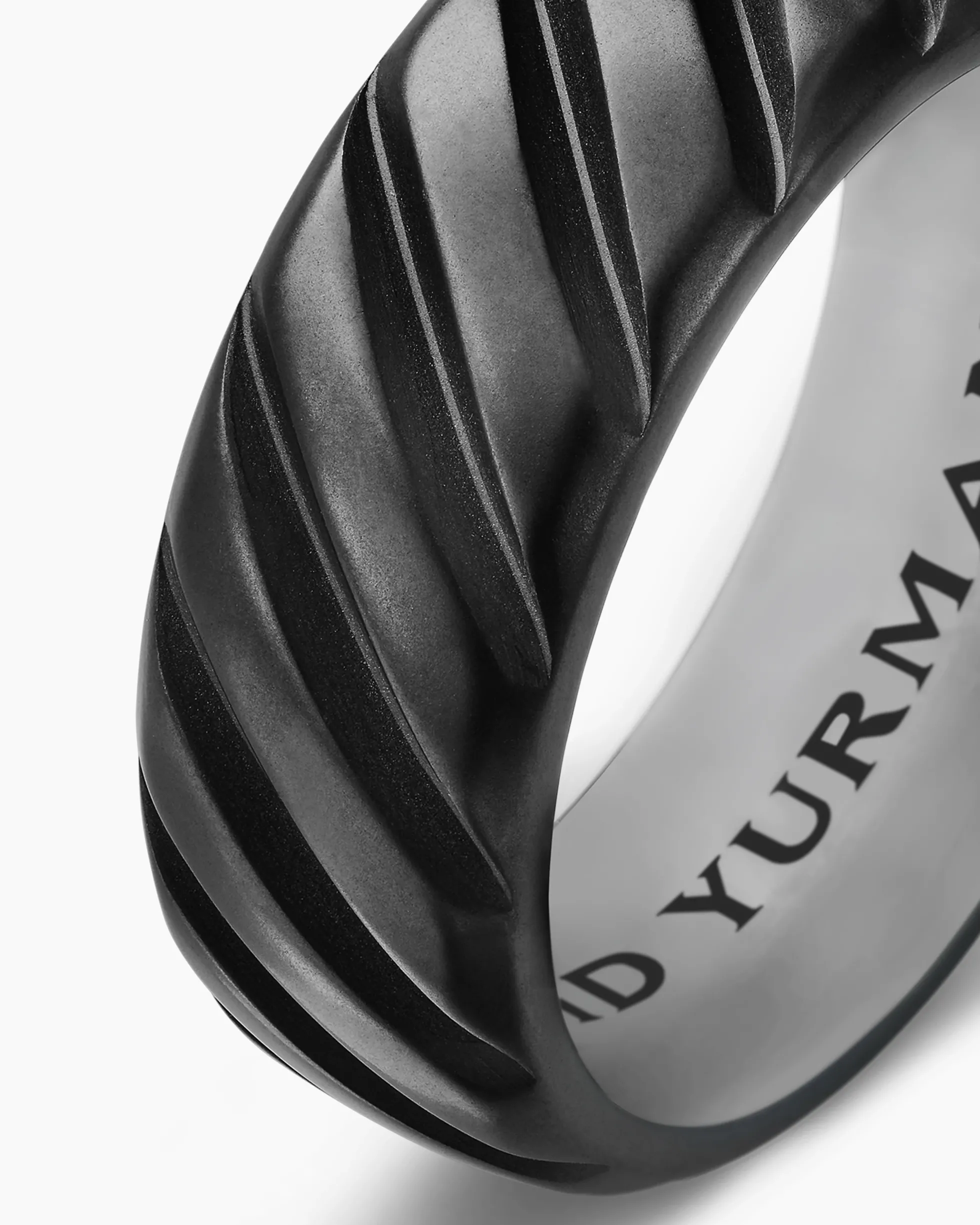 Modern Cable Band Ring Black Titanium, 9mm