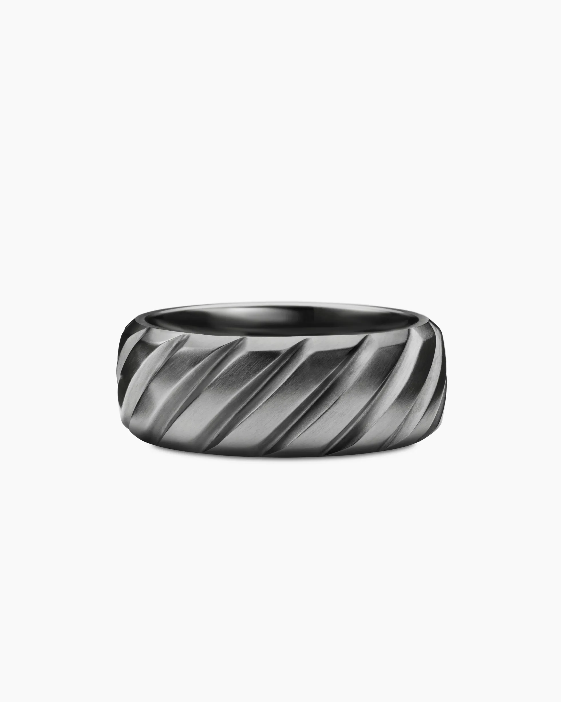 Modern Cable Band Ring Grey Titanium, 9mm