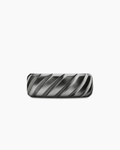 Modern Cable Band Ring Grey Titanium, 9mm