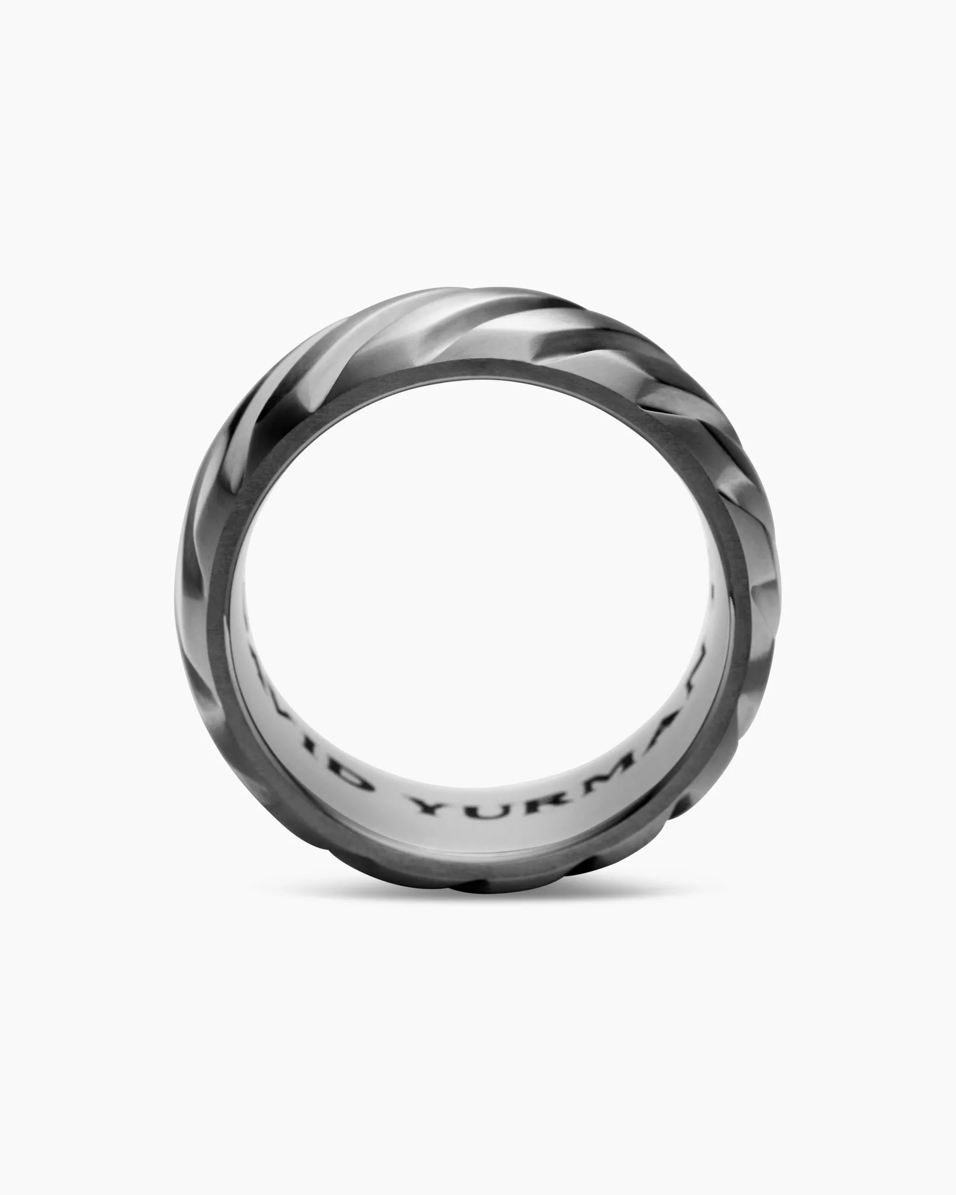 Modern Cable Band Ring Grey Titanium, 9mm