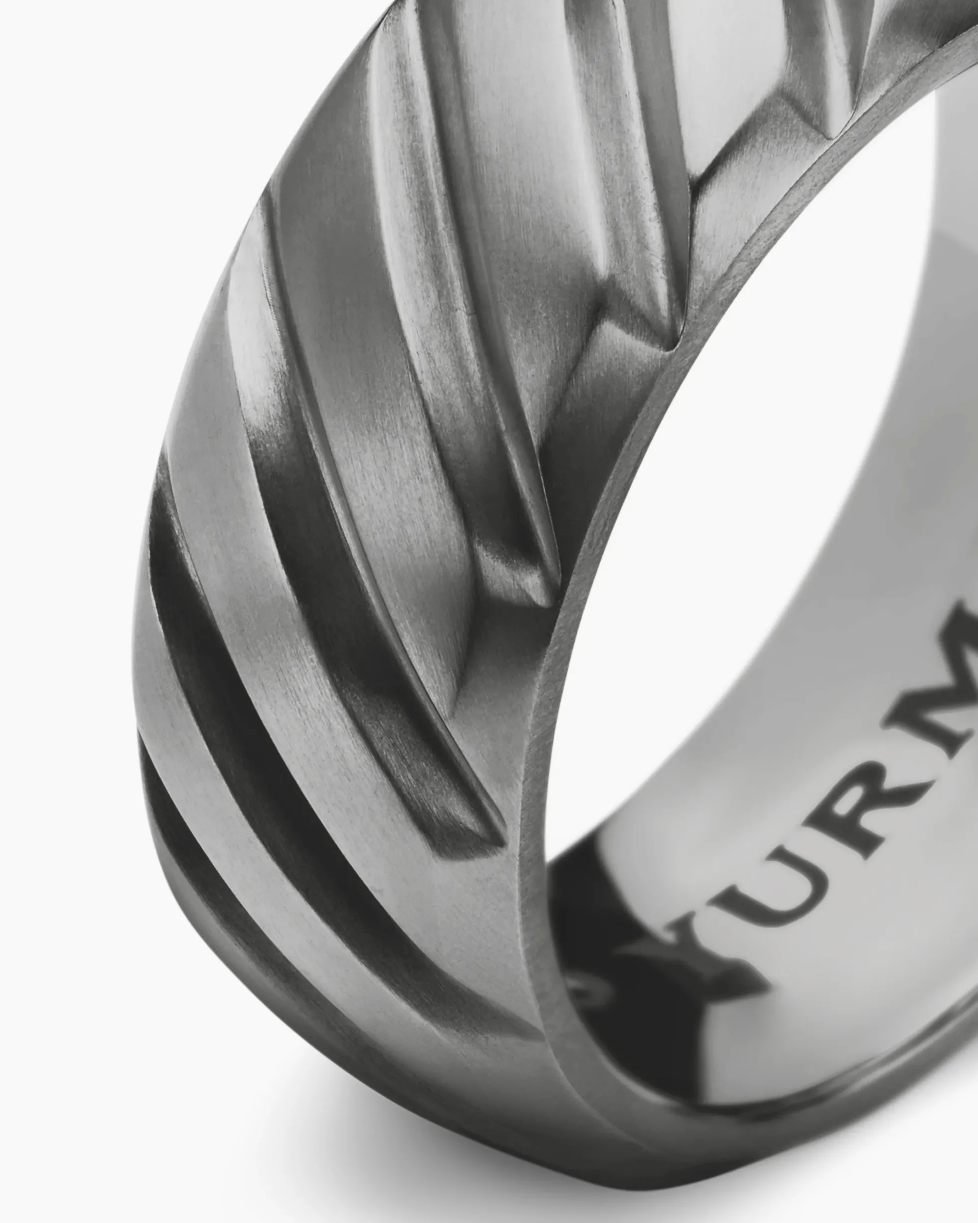Modern Cable Band Ring Grey Titanium, 9mm