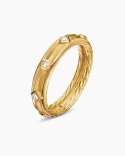 Modern Renaissance® Band Ring 18K Yellow Gold with Diamonds, 4mm